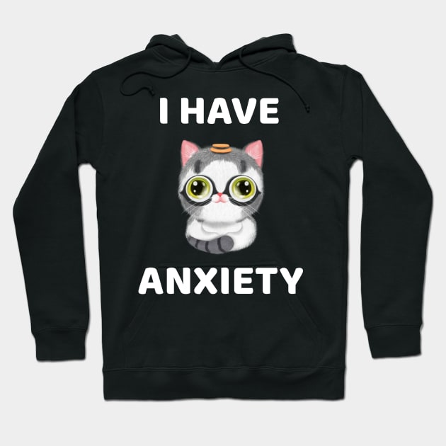 Cute cat has anxiety issues Hoodie by Purrfect Shop